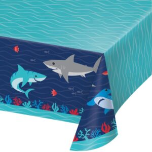 Shark Party Plastic Tablecover 54"x102"
