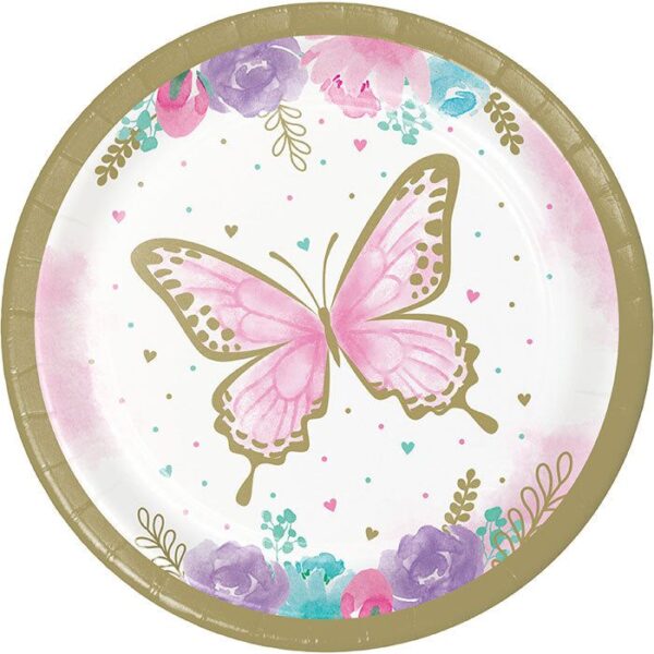 Butterfly Shimmer 9" Plates 8CT