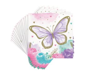 Butterfly Shimmer Beverage Napkins 16CT