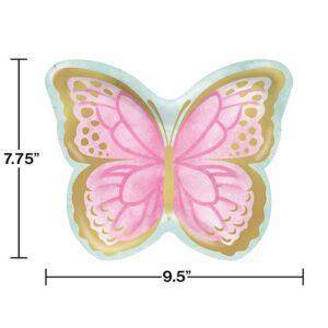 Butterfly Shimmer 9" Foil Plates 8CT