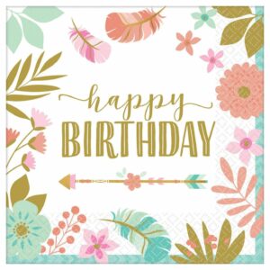 Boho Birthday Girl Lunch Napkins 16CT