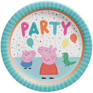 Peppa Confetti Party 9" Round Plates 8CT