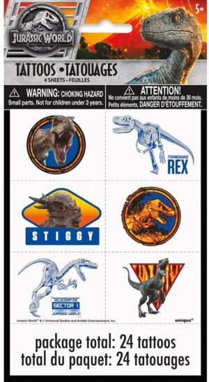 Jurassic World 2 Tattoos 24CT