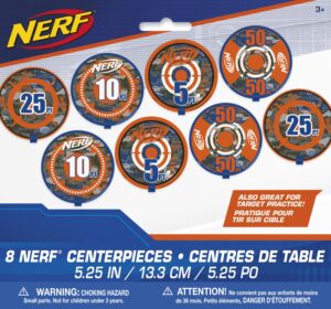 Nerf Bullseye Decorations 8CT