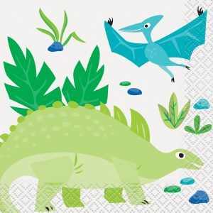 Blue & Green Dinosaur Beverage Napkins 16CT