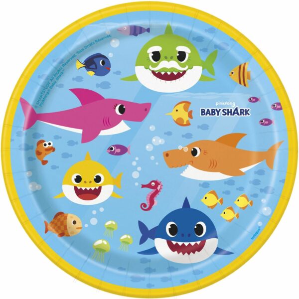 Baby Shark 7" Plates 8CT