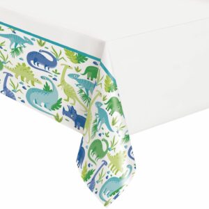 Blue & Green Dinosaur Plastic Tablecover 54"x84"