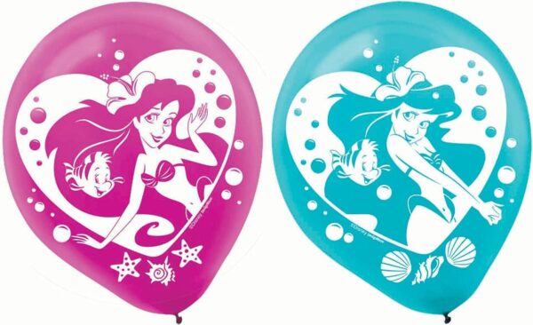 The Little Mermaid 12" Latex Balloons 6CT