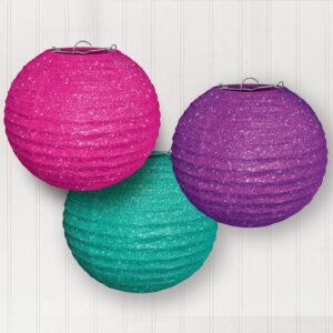 Glitter Sparkle Hanging Lantern Decorations 3CT