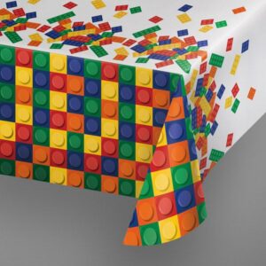Block Party Plastic Table Cover 54"x96"