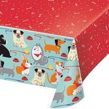 Dog Party Plastic Table Cover 54"x96"