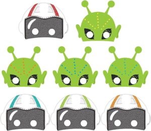 Blast Off Birthday Paper Masks 8CT