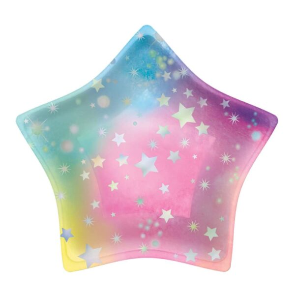Iridescent Star Shaped 7" Plates 8CT
