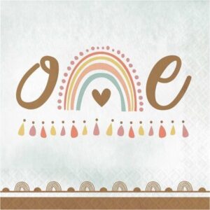Boho Rainbow Luncheon Napkins 16CT 1st Bday