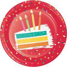Festive Cake 7" Plates 8CT