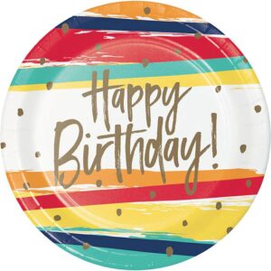 Birthday Stripes 9" Plates 8CT