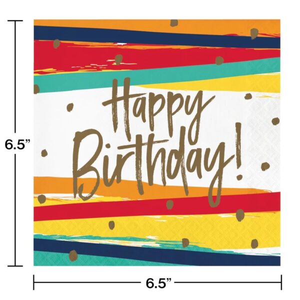 Birthday Stripes Luncheon Napkins 16CT
