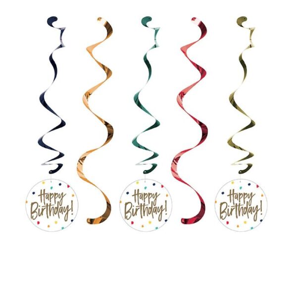 Birthday Stripes Dizzy Danglers 5CT