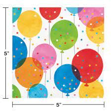 Confetti Balloon Beverage Napkins 16CT