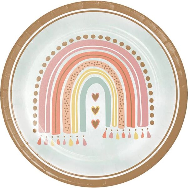 Boho Rainbow 9" Plate 8CT