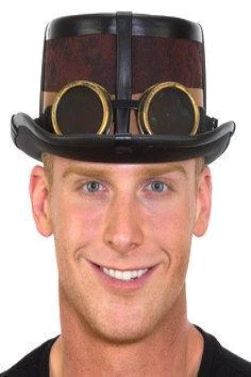 Deluxe Steampunk Hat W/Goggles