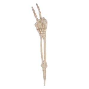 18.5" Skeleton Peace Sign Yard Stake
