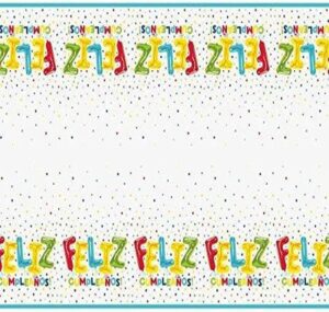 Feliz Cumpleanos Plastic Tablecover 54"x84"