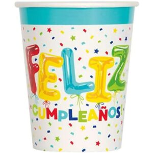 Feliz Cumpleanos 9oz Paper Cups 8CT