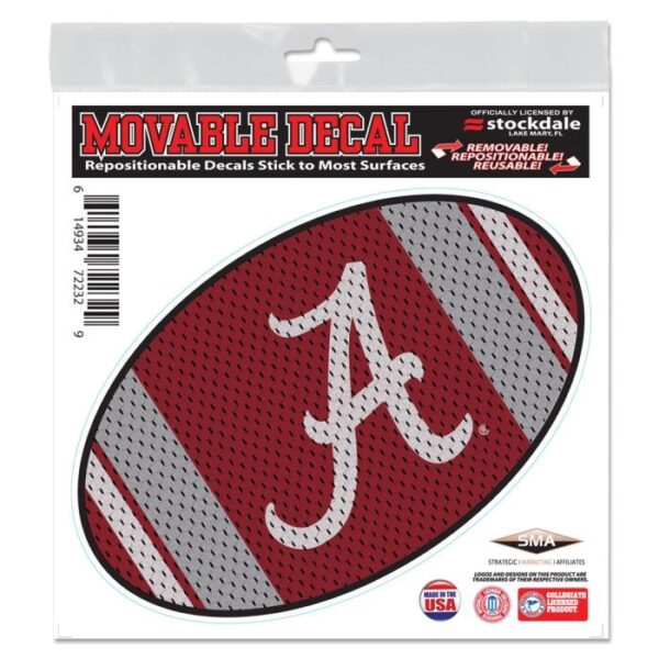 University Of Alabama Jersey 6"x6" Decal