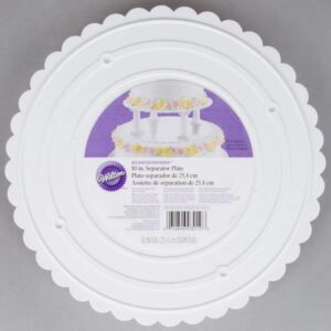 10" Round Scalloped Edge Cake Separator Plate
