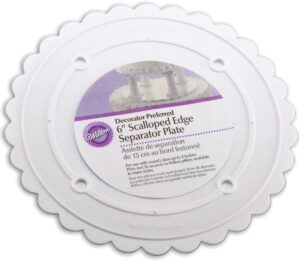 6" Round Scalloped Cake Separator Plate