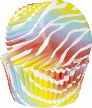 Rainbow Zebra Baking Cups 75CT