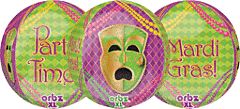 Mardi Gras Party Orbz Balloon 16"