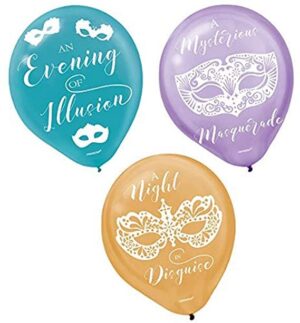 Mardi Gras Latex Balloons 12" 15CT