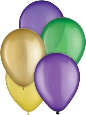 Mardi Gras Latex Balloons Color Mix 5" 25CT