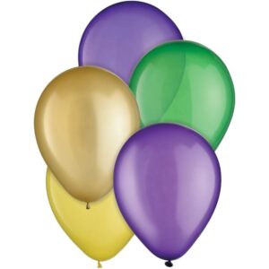 Mardi Gras Latex Balloon Color Mix 11" 15CT