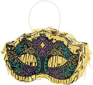 Mardi Gras Masquerade Mini Pinata 3 1/2" x 6"