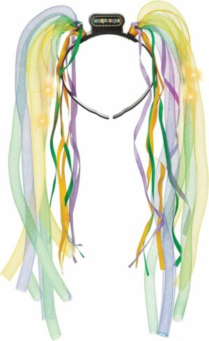 Mardi Gras Light Up Pigtail Headband