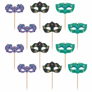 Mardi Gras Wood Pick Toppers 24CT