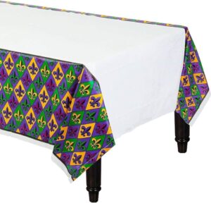 Fleur De Lis Plastic Tablecover 54" x 102"