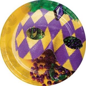 Mardi Gras Mask 7" Plates 8CT