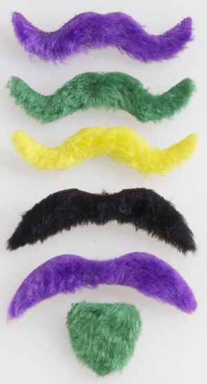 Mardi Gras Moustache/Goatees Assorted