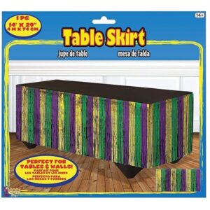 Mardi Gras Tinsel Table Skirt 144" x 29"