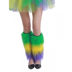 Mardi Gras Furry Leg Warmers