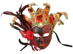 JESTER FULL MASK W/ FLOWER PURPLE