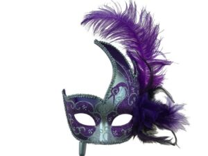 Mardi Gras Venetian Mask with Feathers