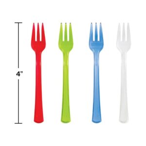 Assorted Color Plastic Party Forks 24CT