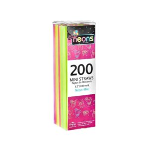 Mini Straws Neon 200CT