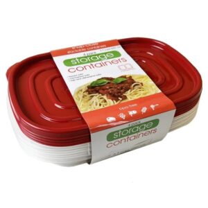 4 Pack Plastic Food Container w/2 Sections Approx 9.84" x 3.54" x 6.5"