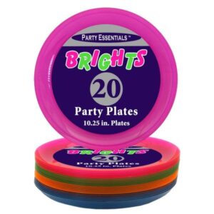 10.25" Assorted Neon Plates 20CT